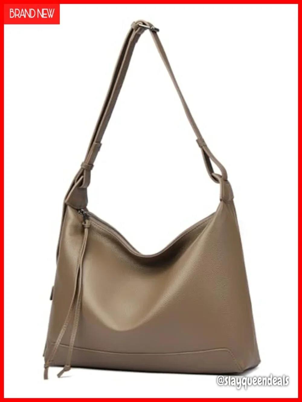 Genuine Leather Hobo Shoulder Bag Work Tote Slouchy